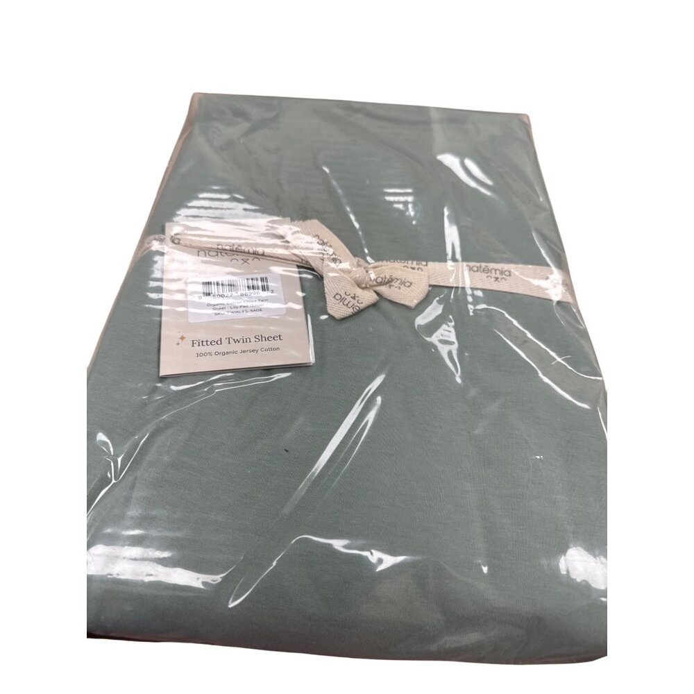 Natemia green Organic Cotton Fitted Twin Sheet 39x75 SKU 7195